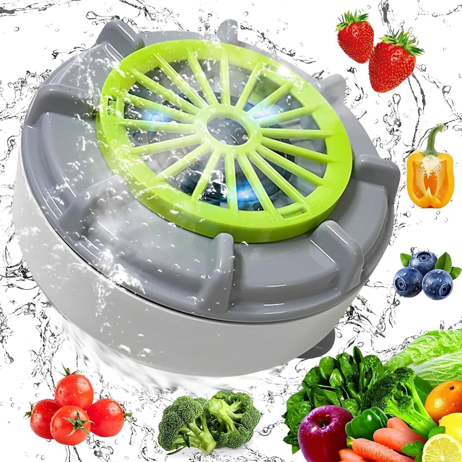 Effiziente tragbare Obst- und Gemüse-Waschmaschine, Obst- und Gemüse-Reinigungsmaschine, tragbares automatisches Obstreiniger-Gerät, zum Waschen von Obst, Gemüse, Getreide und Fleisch