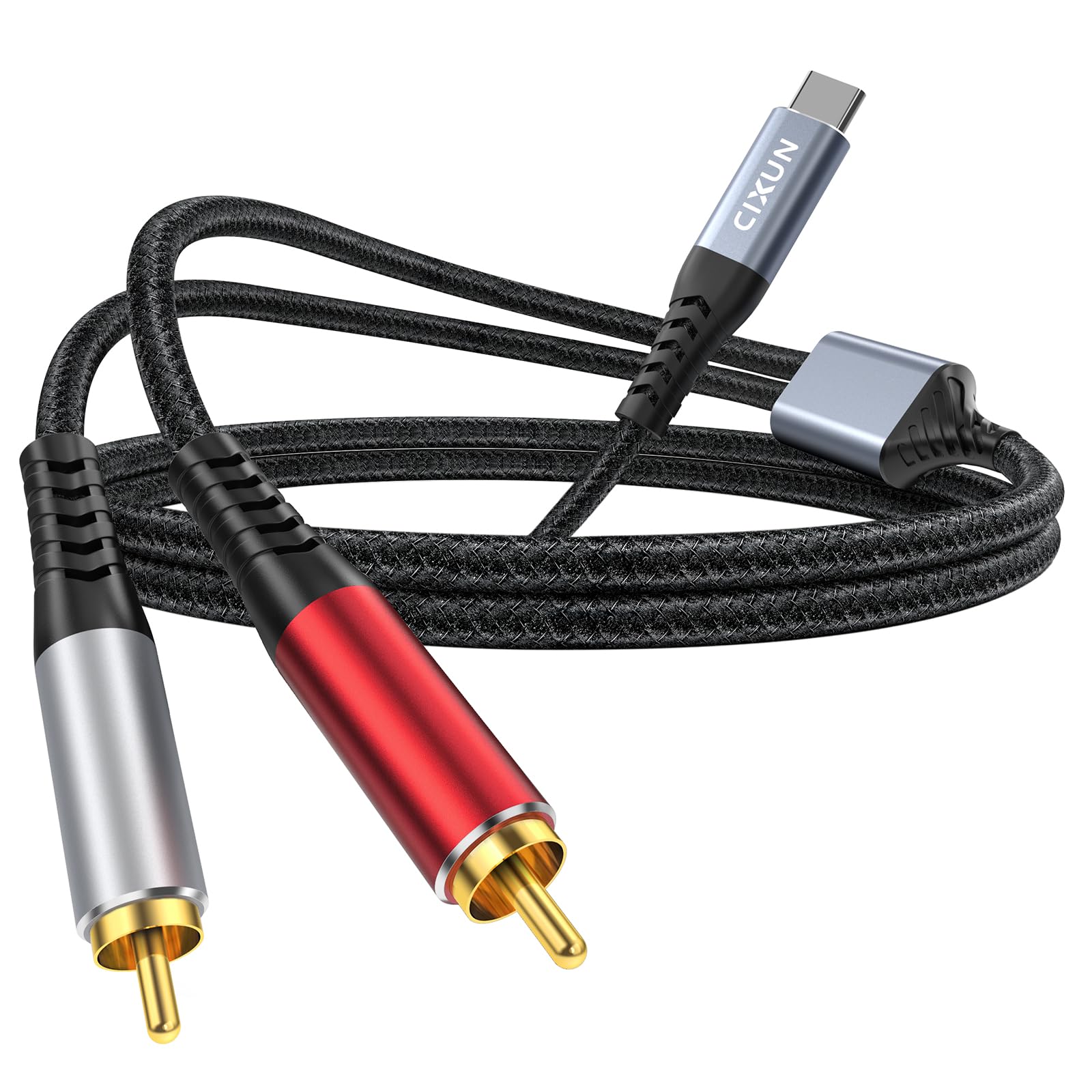 Cable tipo C a 2 RCA divisor con conectores robustos de 1m para amplificador 8