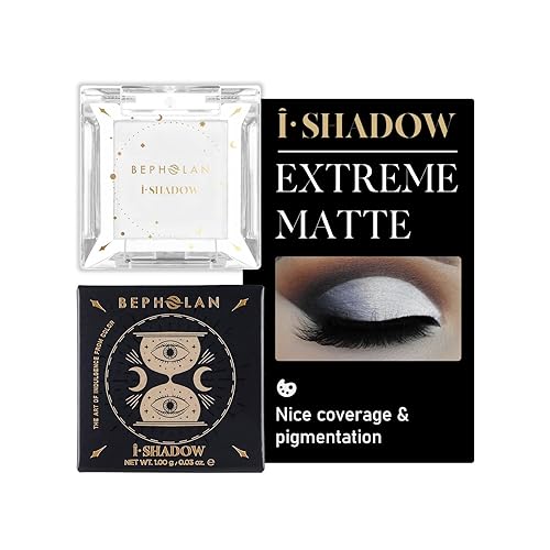 BEPHOLAN Paleta de sombra de ojos blanca mate individual iluminador blanco mate base de sombra de ojos maquillaje gótico sombra de ojos en polvo