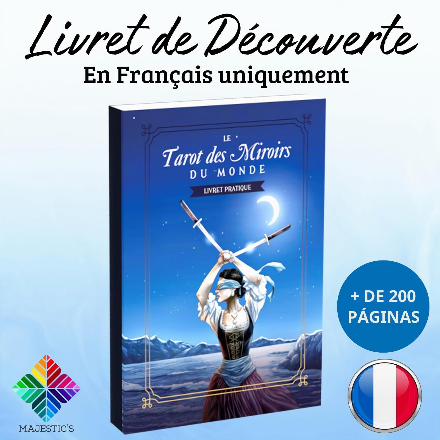 El Tarot de los Espejos del Mundo (Solo en FRANCES) – 78 Cartas ilustradas + Folleto (en Francés) – Renueve con imágenes encarnadas, vibrantes, humanas, que resuenan con El Mundo… y con Usted!