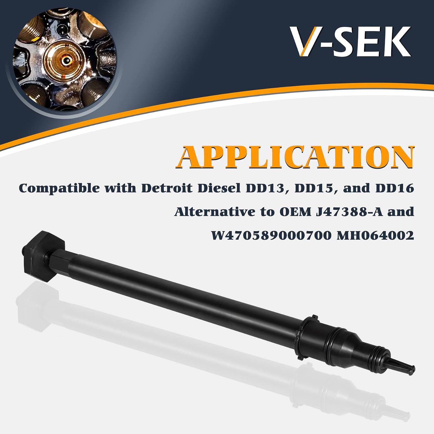 Injector Cup Nozzle Tube Remover and Installer Tool Kit Compatible with Detroit Diesel DD13 DD15 DD16 Replacement for OEM J-47388-A W470589000700 MH064002