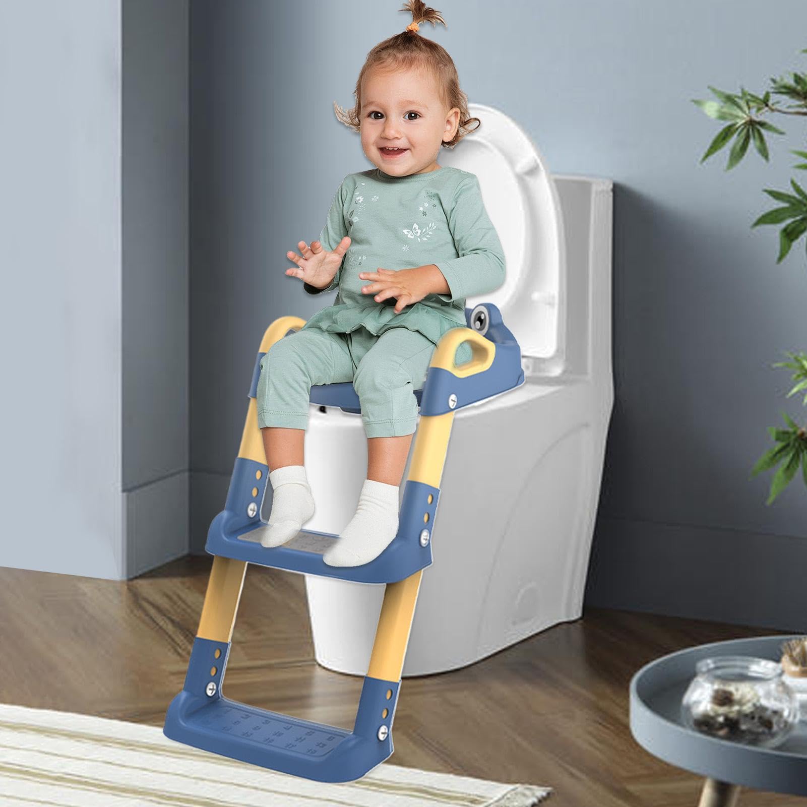 Asiento Entrenamiento Plegable Baño Niños Escalera Taburete Ajustable Con