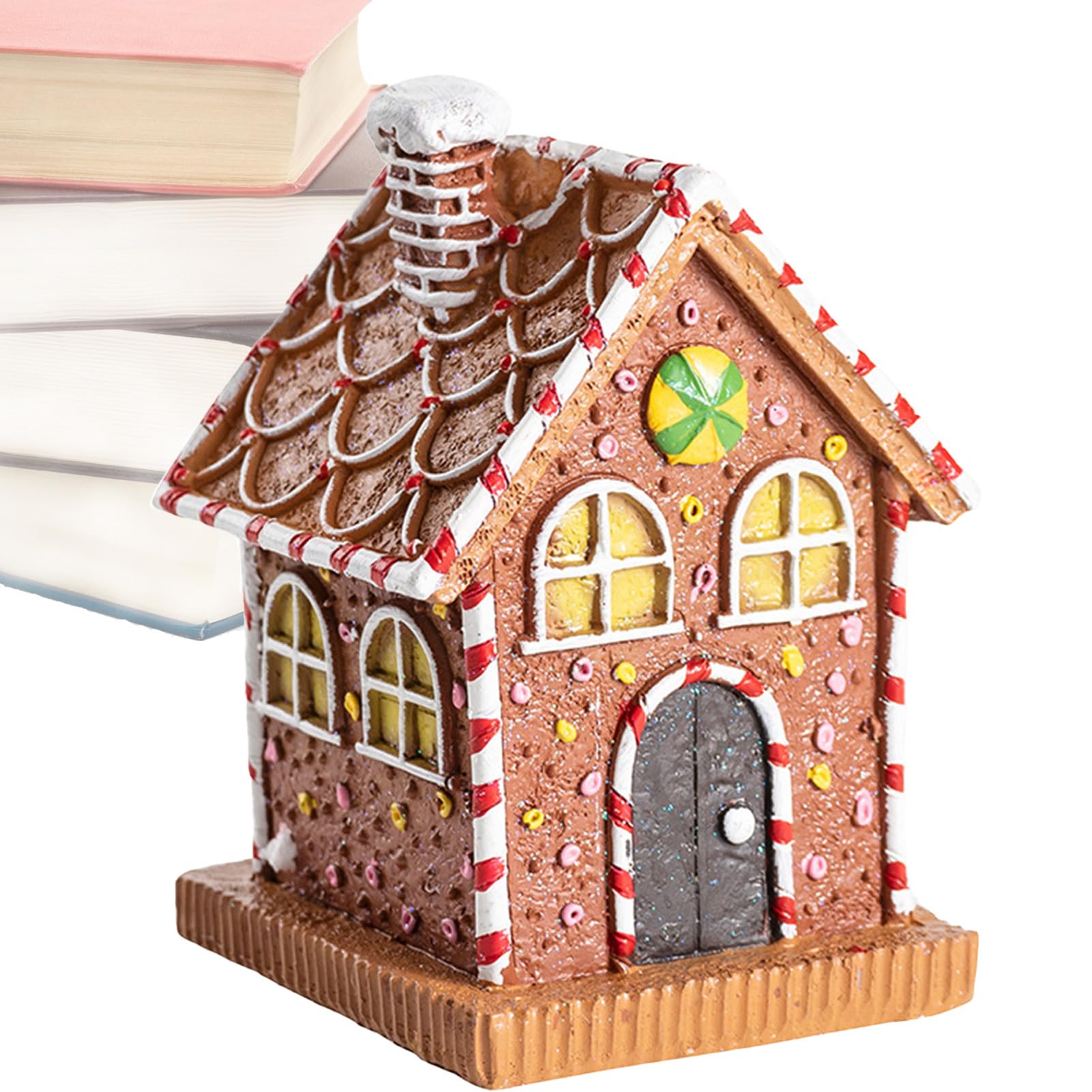 Maison en pain d'épices résine déco Noël sans miettes durable
