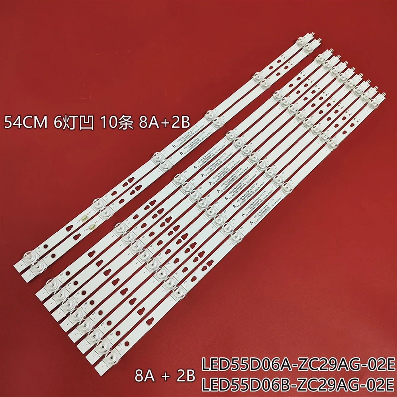 20 Pezzi (2TV) Striscia di retroilluminazione a LED 6 lampade 54 cm Compatibile for Haier 55V71 55V52 Striscia di Luce LED55D06A-ZC29AG-02E 0355006211E(2TV(20pcs))