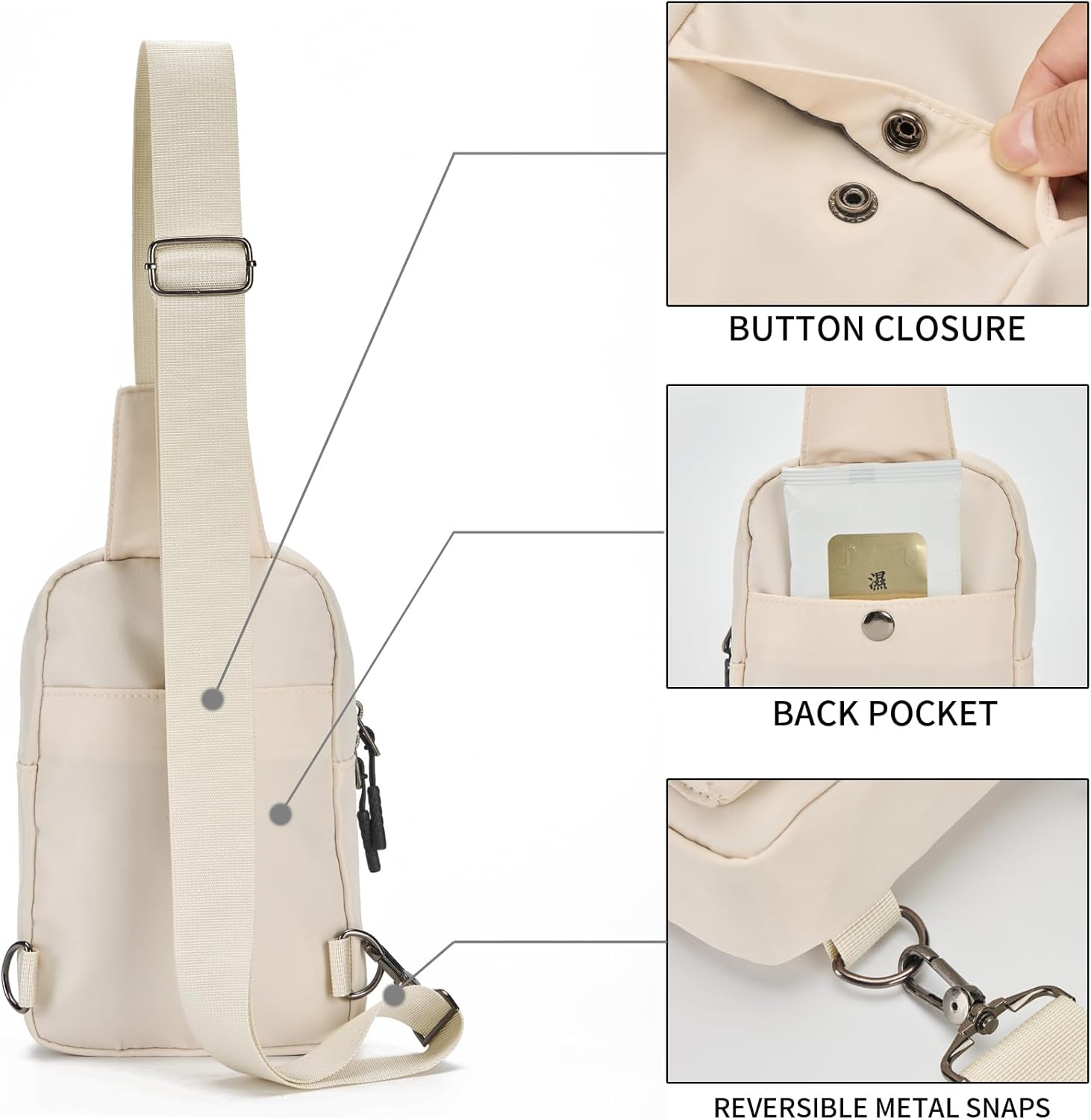 Seoky Rop Small Crossbody Bags for Women Men Nylon Water Resistant Sling Bag for Running Workout Travel - Image 3