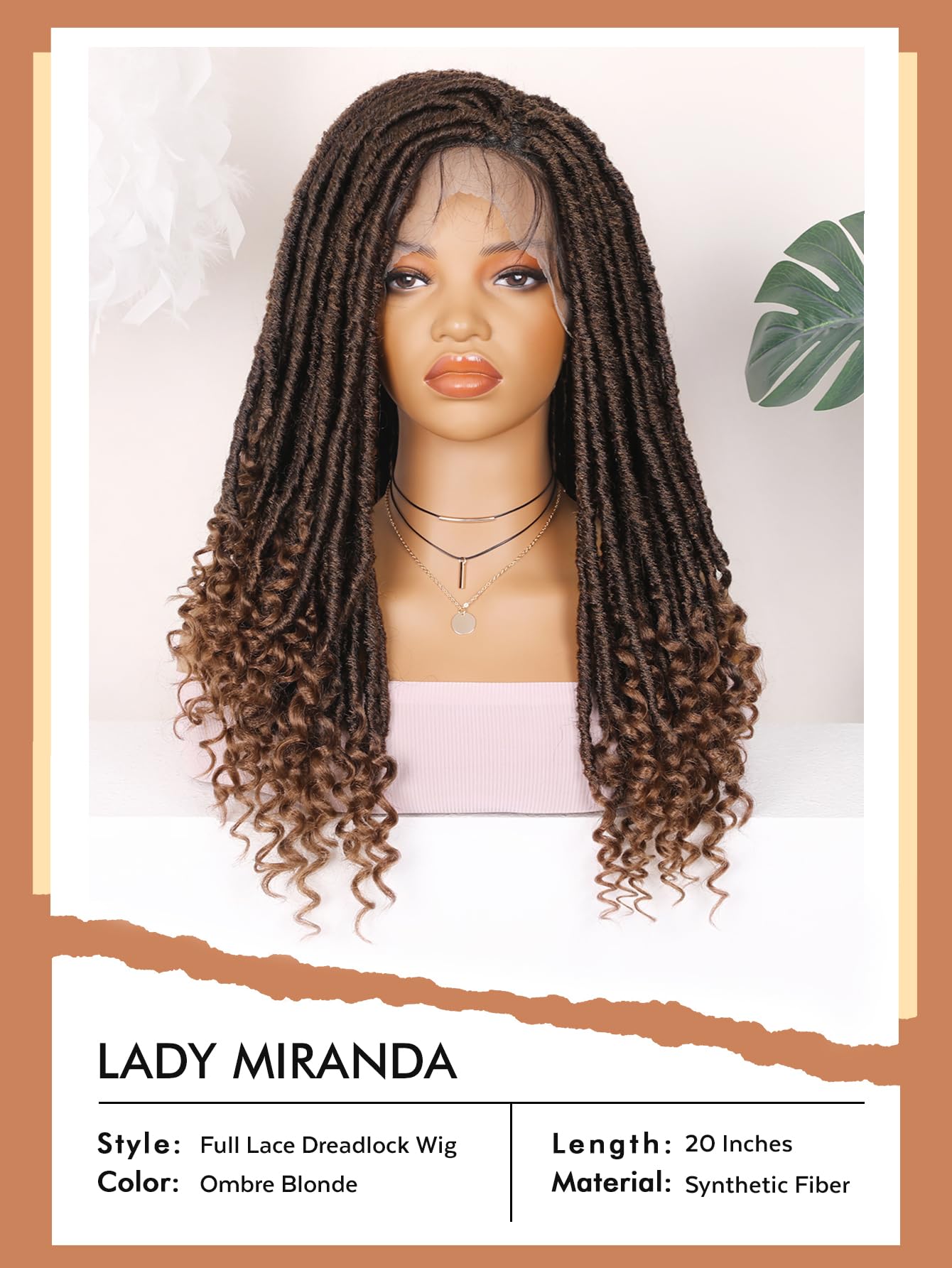 Floor length long black ombre dreadlock wig 12 main image 2