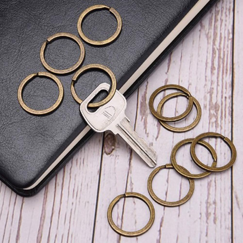 Anelli portachiavi fai da te in metallo, 30 mm, anelli a spirale in bronzo antico, piccoli anelli di piegatura rotondi per collane, bracciali, fai da te, 200 pezzi