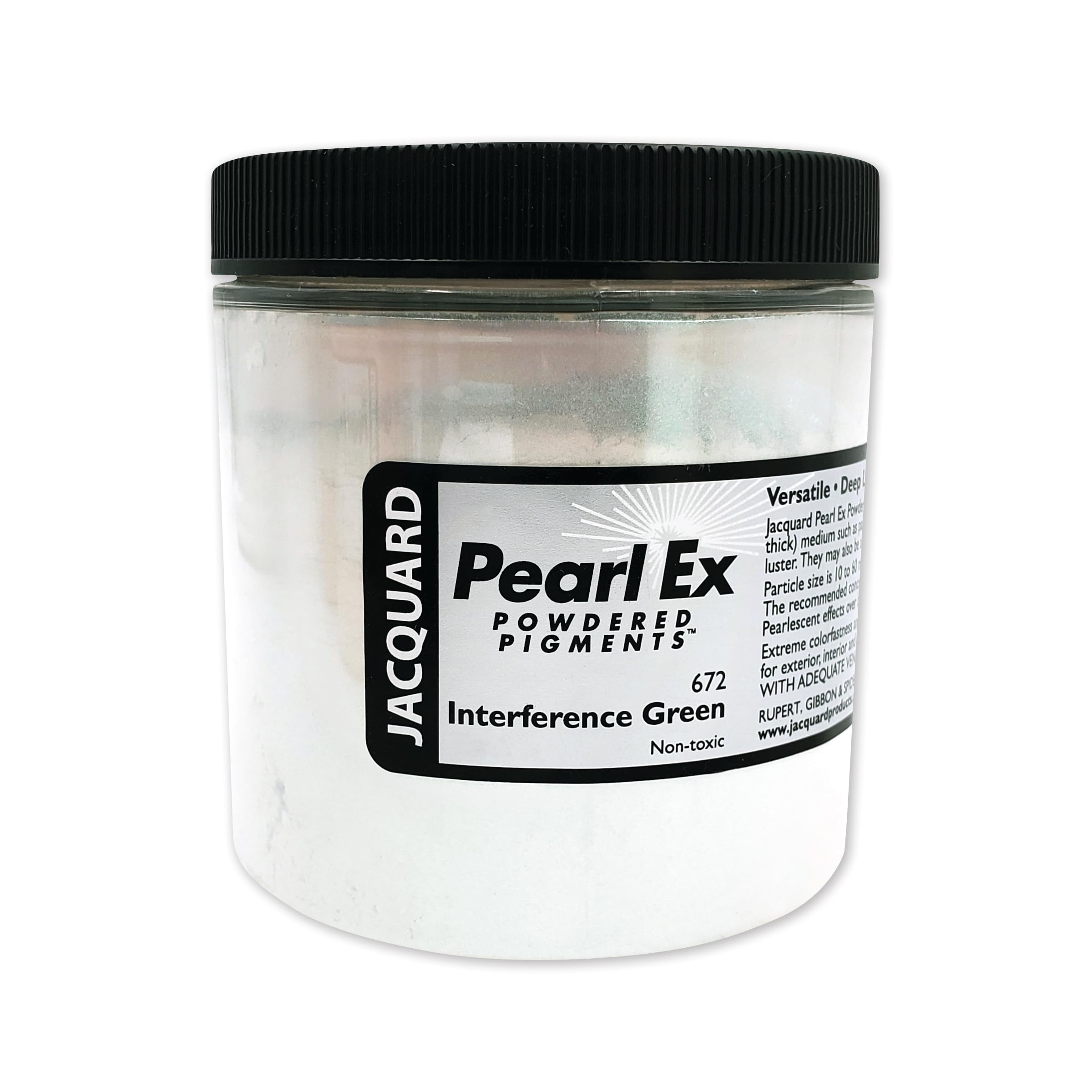 JacquardPearl Ex Pigment Powder 4oz Interference Green - Loose Mica Powder for Epoxy Resin, Watercolors, Calligraphy Ink & Clay - Epoxy Pigment Powder - Epoxy Resin Color