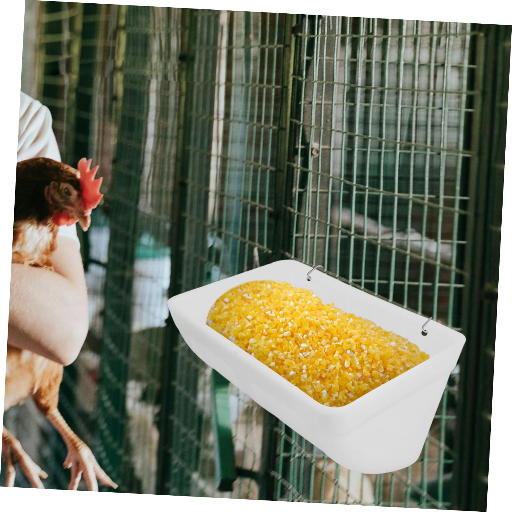 BESPORTBLE 2 Juegos Comedero Automático para Pollos de Contenedor de Alimentación Colgante para Aves de Corral de Limpiar y Práctico Material Ligero y Sanitario