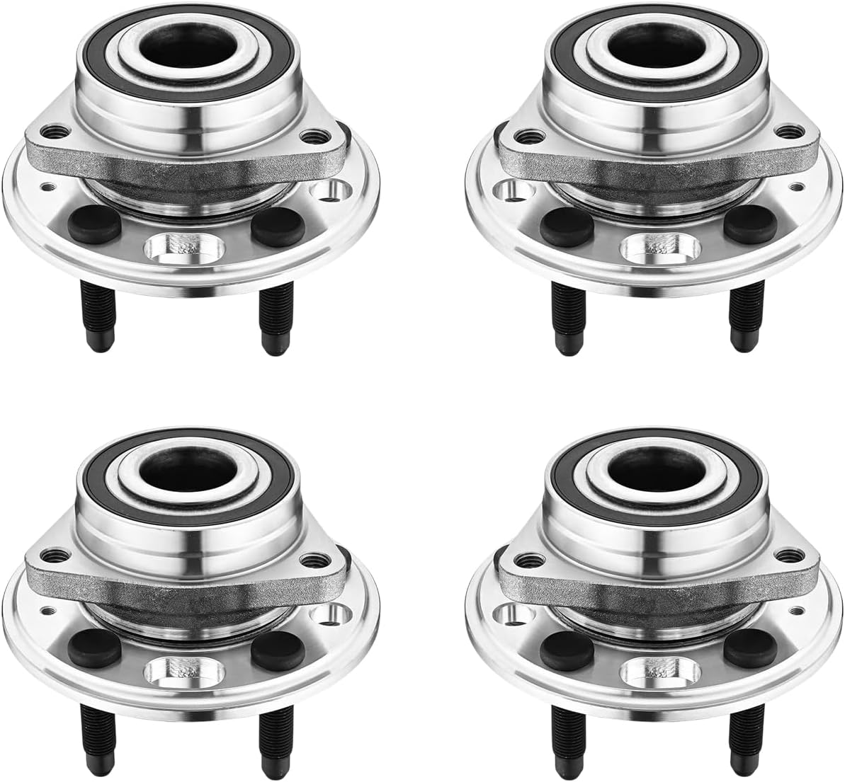 AutoShack Front & Rear Hub Bearing Assemblies for Chevrolet & Buick, Malibu 2013-2015 Impala 2014-2017, 2020 Lacrosse 2010-2016, AWD FWD L4 2.0L 2.4L 2.5L V6 3.0L 3.6L - with ABS, 5-Lug