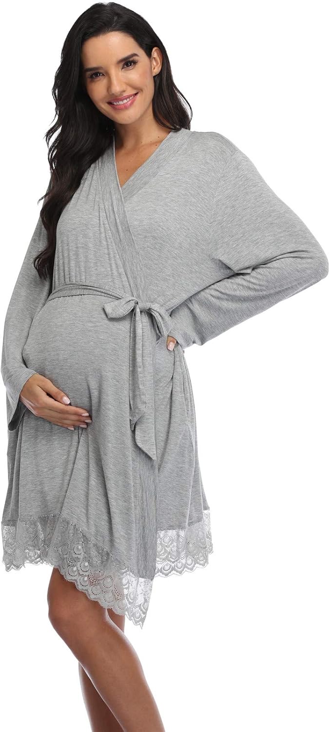 Maternity Robes for Women - Hospital Labor Delivery Robes - Pregnancy Nursing Sleepwear - Image 3