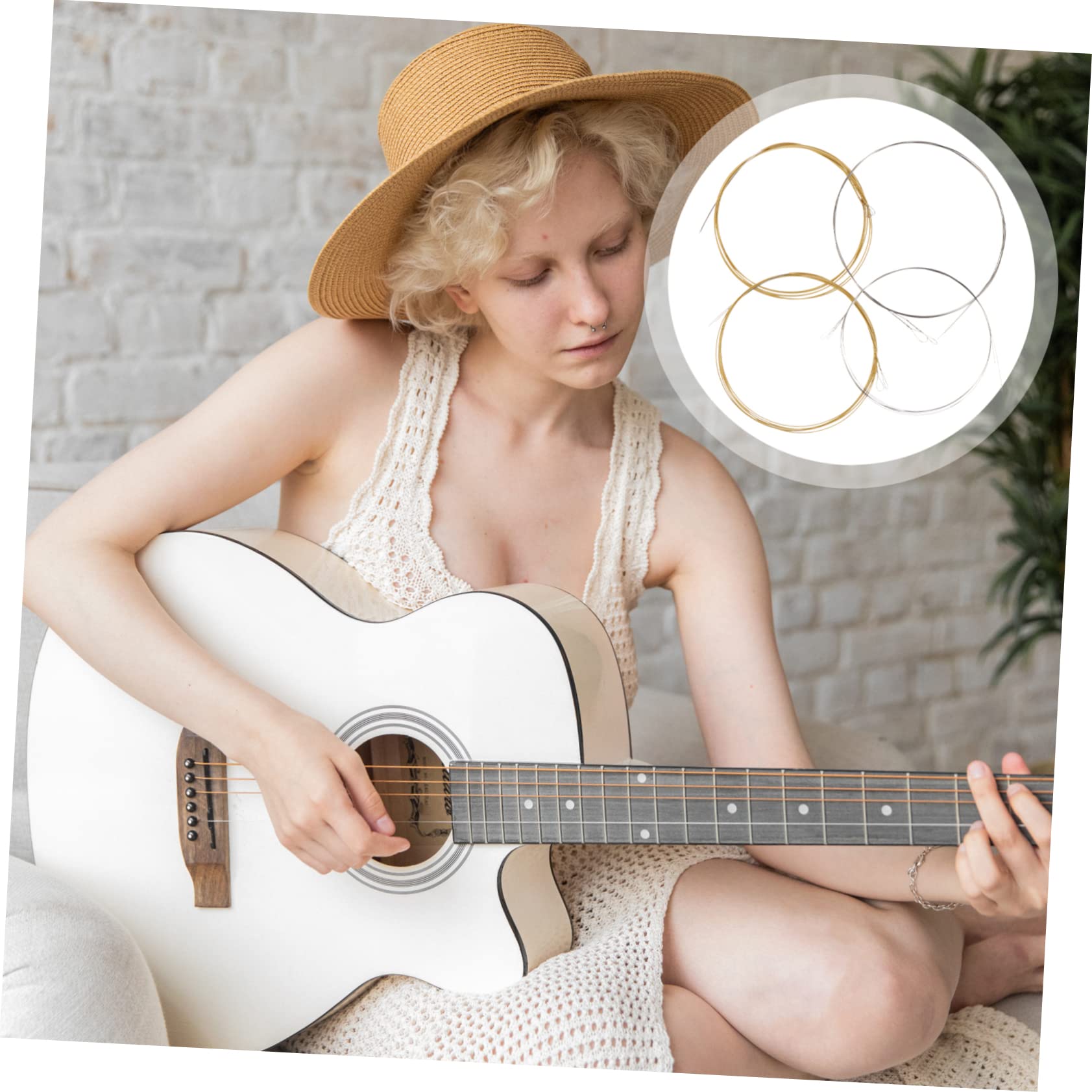 VANZACK 4pcs Mandolin Replaceable Strings Durable and User Friendly Instrument Parts for Crisp Sound and Enhanced Overtones Mandolin Enthusiasts