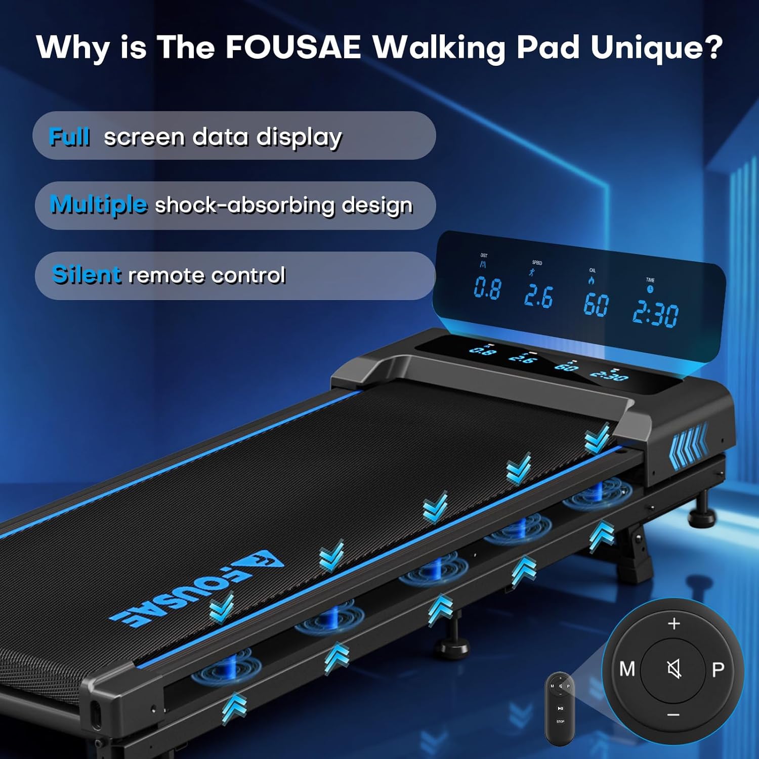 Walking Pad Treadmill for Home with 9% Incline, 4 in 1 FOUSAE 10 KM/H Under Desk Treadmill with Full Screen LED Display, 12 HIIT Programs, 2.5 HP Brushless Motor, 150KG Weight Capacity 2026 - view 1