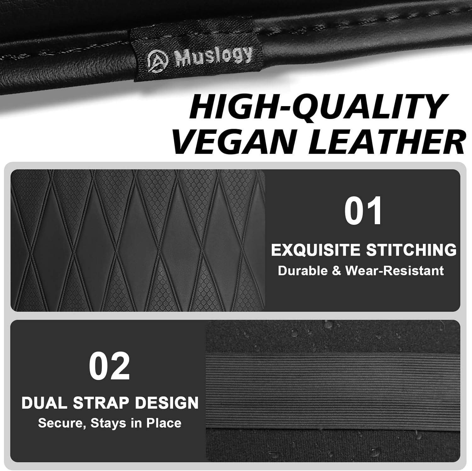Muslogy Center Console Armrest Cover Fit for Ram 1500 2500 3500 2019-2026 Accessories, Comfort Armrest Pad Console Lid Cushion Vegan Leather 1-Inch Extra Thick, Bucket Seat ONLY (V2 Diamond Pattern)