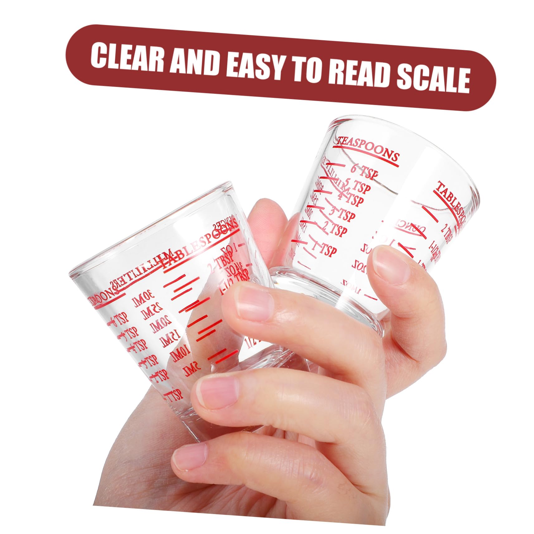 VOSAREA 8 Pcs Tasses Graduées en Verre Tasse à Mesurer Cuisine Lunettes de Mesure 30ml pour Cuisson et Pâtisserie