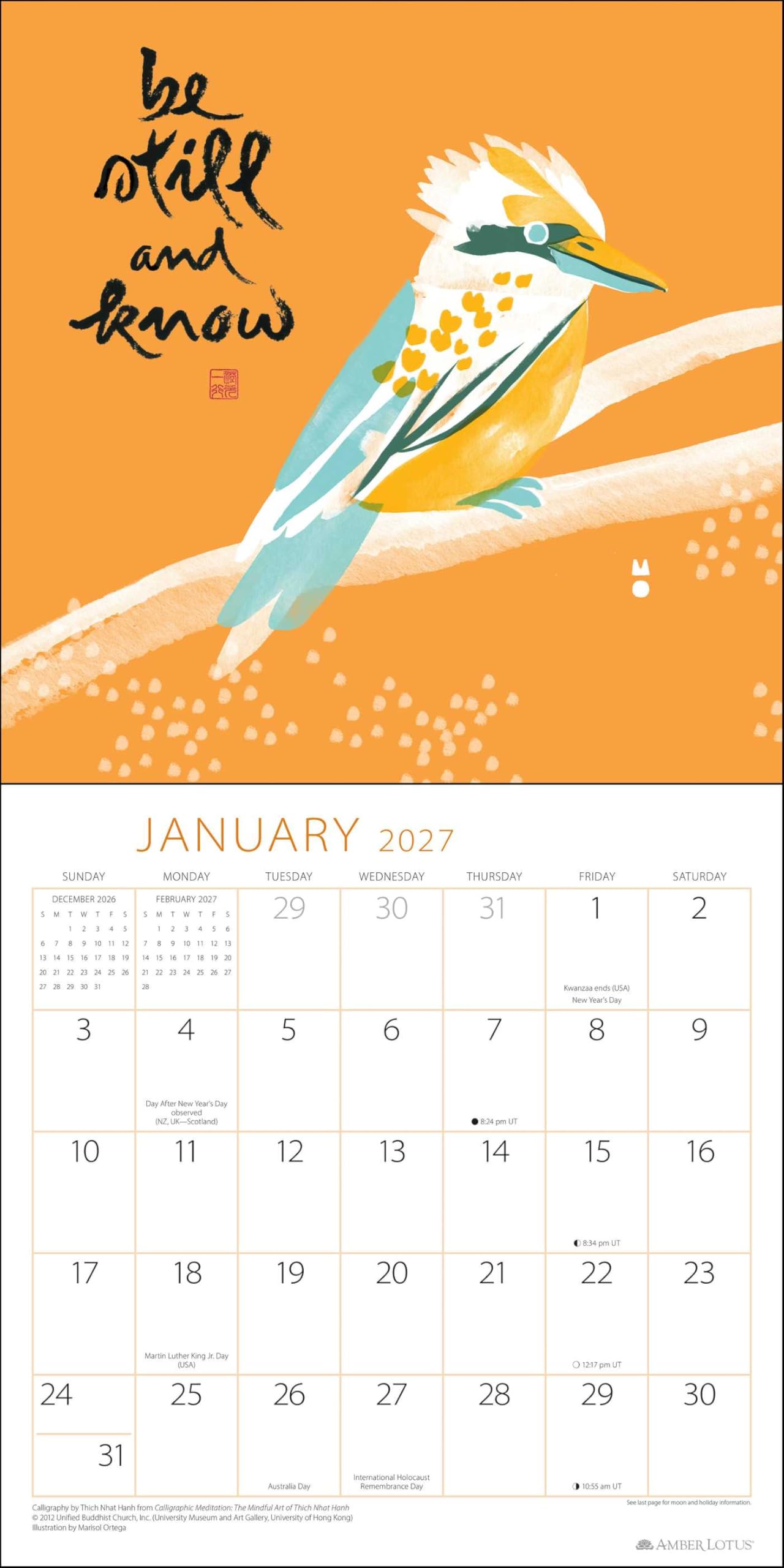Thich Nhat Hanh 2027 Wall Calendar: Touching Peace