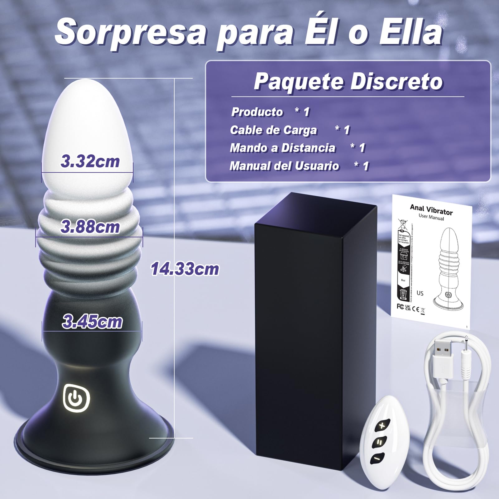 Plug Anal Vibradores Juguetes Sexuales Hombre Mujer - Anales Vibradorador Juguete Eróticos para Pareja con 7 Empuje 7 Vibración, Estimulador Prostata Vibrador Consolador Hombres con APP & Telecontrol