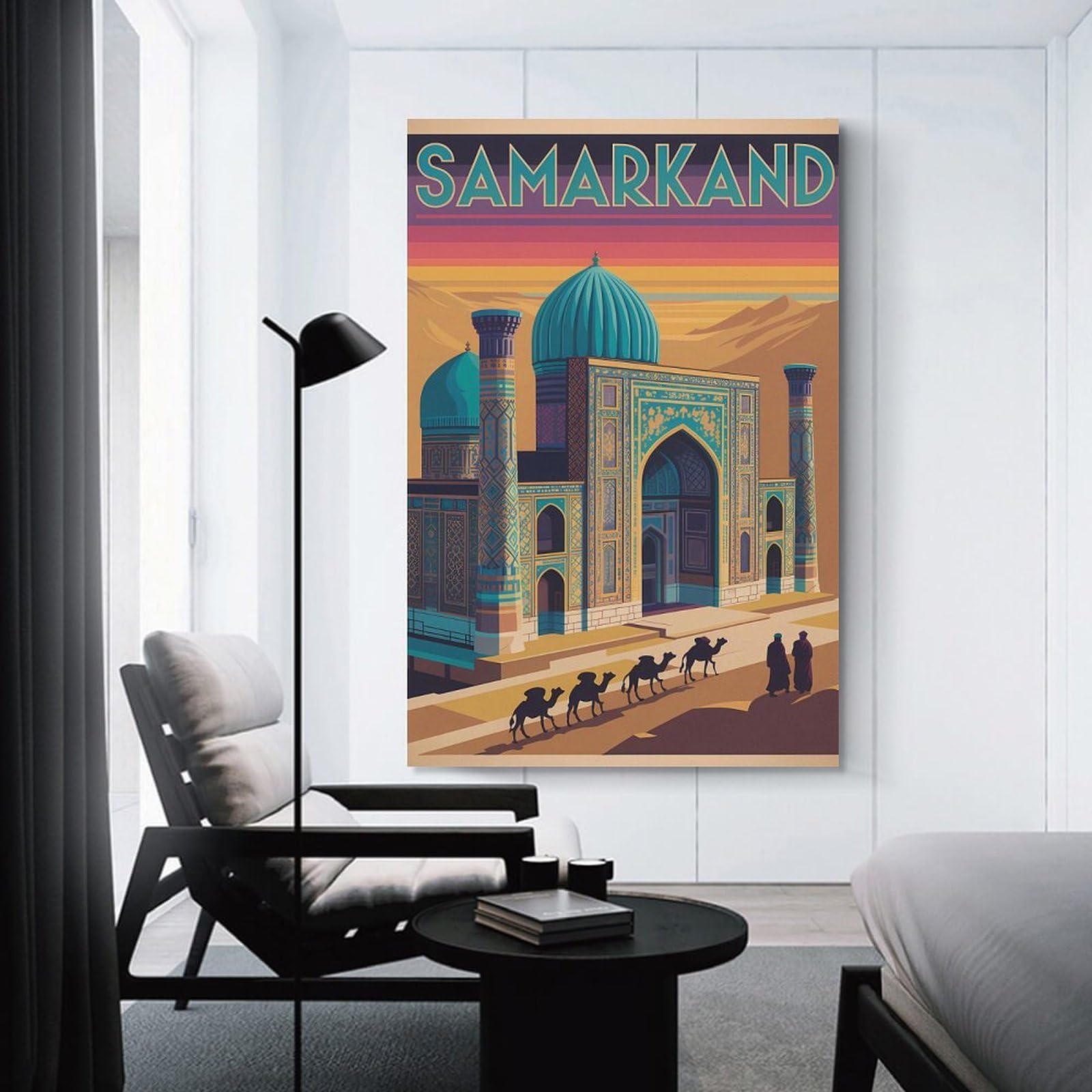 Junmoney Hanging Wall Art Samarkand Travel, 20x30inch(50x75cm), for Contemporary Homes, Apartments Or Offices, Stylish Wall Art for Fresh Spaces