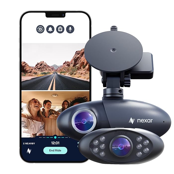 Buy Nexar Pro Dual Dash Cam HD Front Dash Cam and Interior Car