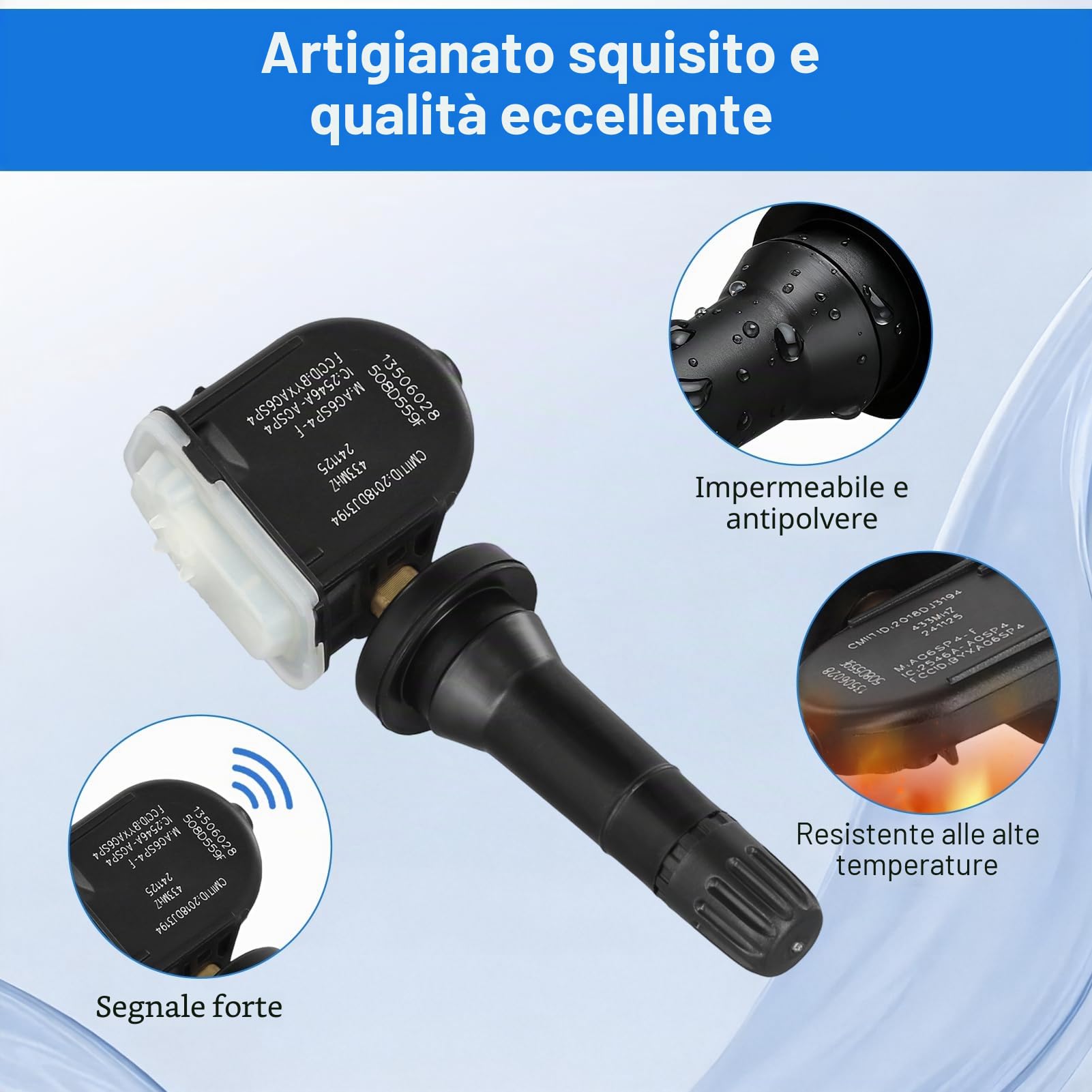 Sensore di monitoraggio della pressione dei pneumatici per Opel TPMS, 4pcs Sistema di monitoraggio della pressione dei pneumatici TPMS Per Opel per Adam per Ampera 2006-2017