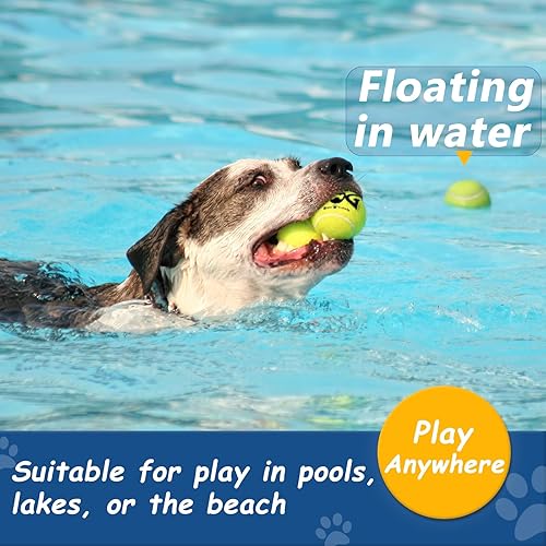 Miniatura 6 de Pelotas de tenis para perros pequeños, paquete de 12 coloridas pelotas de perro fáciles de atrapar (2.0 pulgadas, 4 colores)