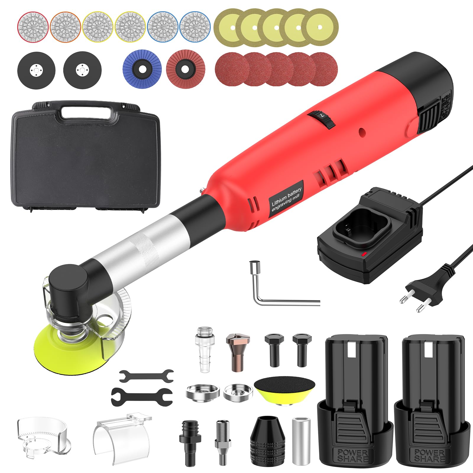 Amoladora Recta Profesional 360W,Herramienta Giratoria 7 Velocidades 12000