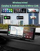 aphqua 10.26" Hordozható Autós Kijelző Apple CarPlay Android Auto GPS Navigáció Bluetooth Érintőképernyő IPS Touchscreen USB AUX FM 2