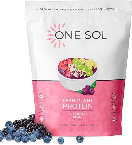 One Sol Proteína en polvo, magra y baja en carbohidratos, sin hinchazón, sin gluten, sin lactosa, sin azúcar añadido, sin soja, sin OMG, 100% a base