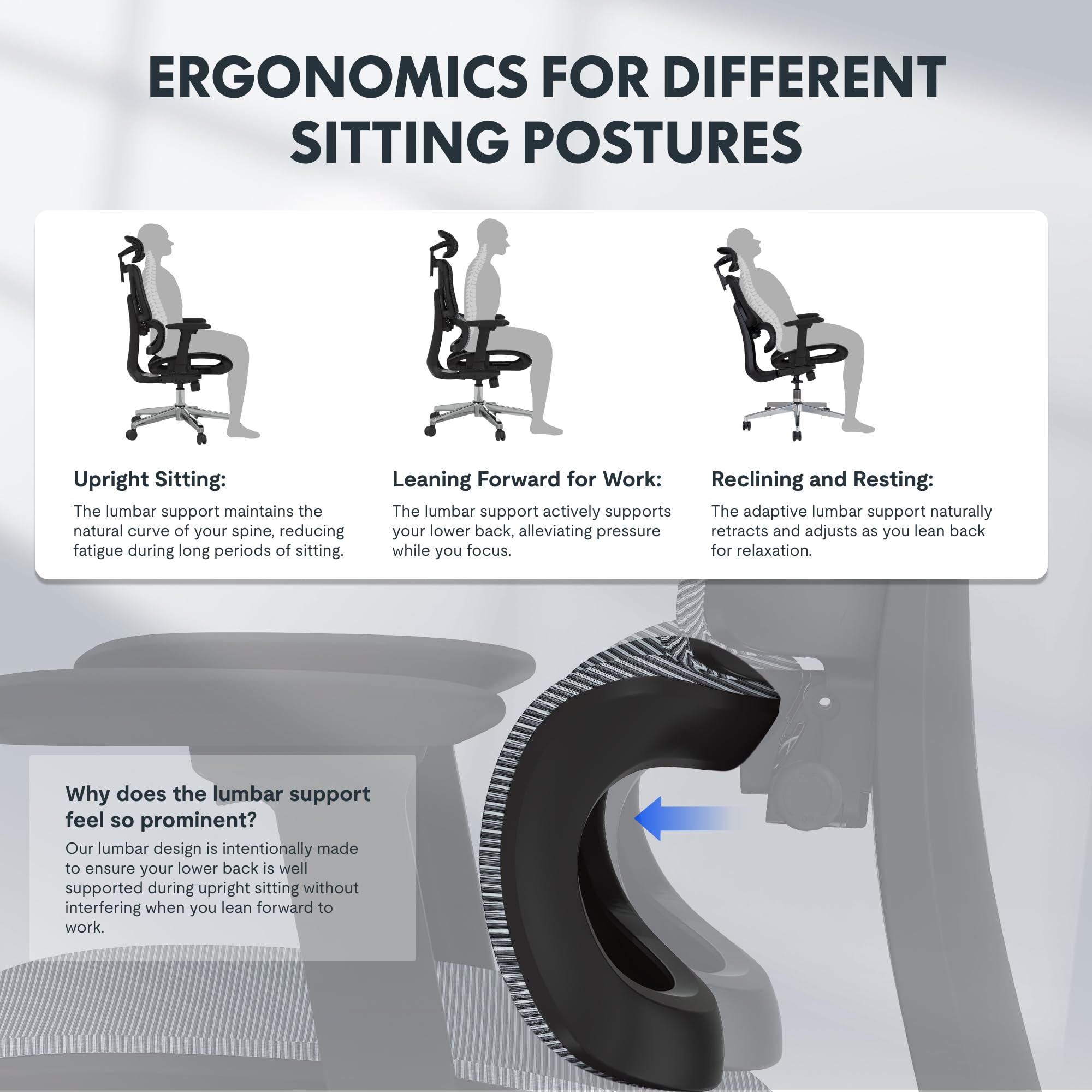 FLEXISPOT ErgoX – Sedia da ufficio ergonomica in rete, con poggiatesta 3D, supporto lombare indipendente, schienale 5D regolabile, braccioli 3D, seduta traspirante, girevole con ruote, portata 130 kg