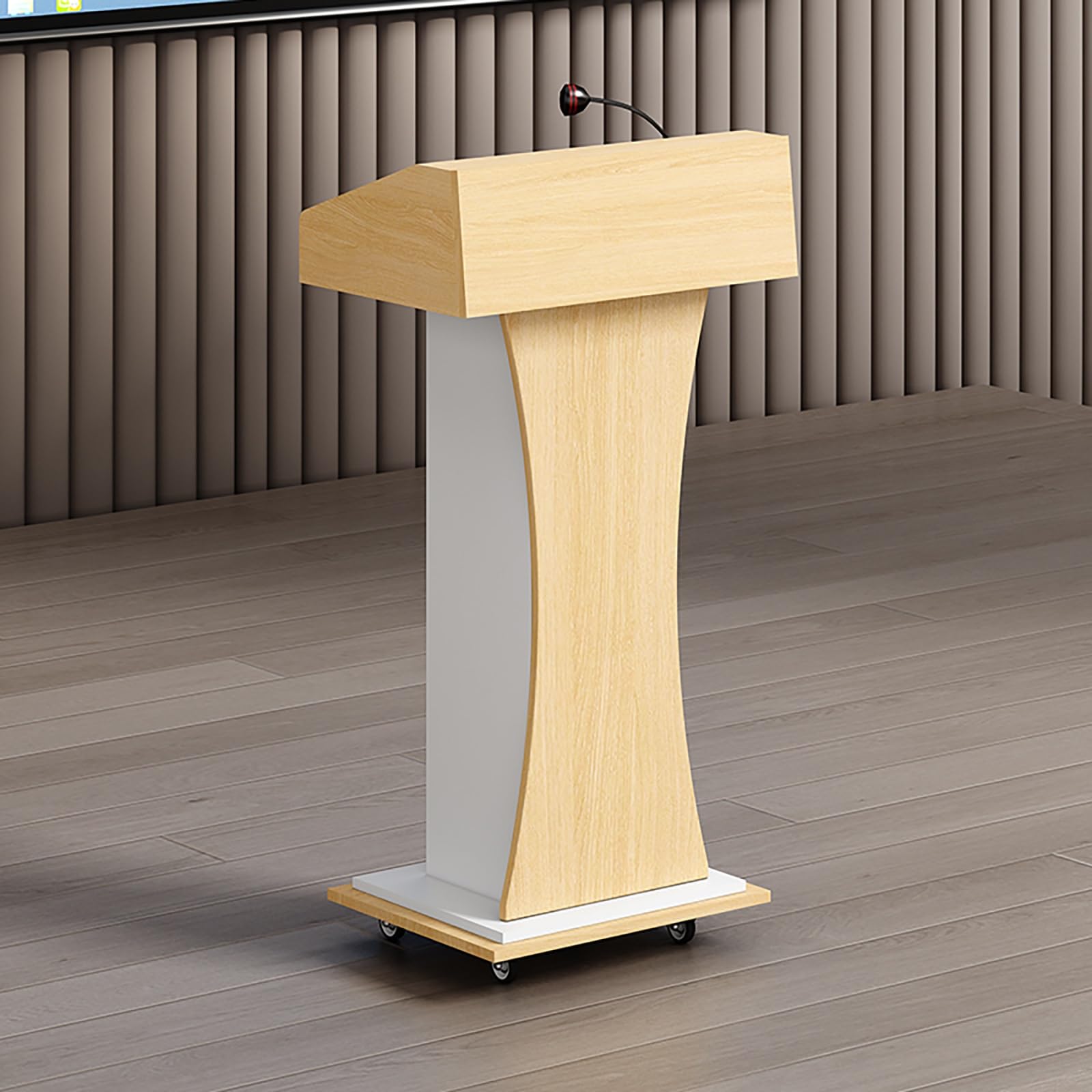Générique Pupitre Roulant Portable, Support Classique Moderne avec Rangement Amovible, présentation Professionnelle pour écoles, églises, Mariages - Jaune