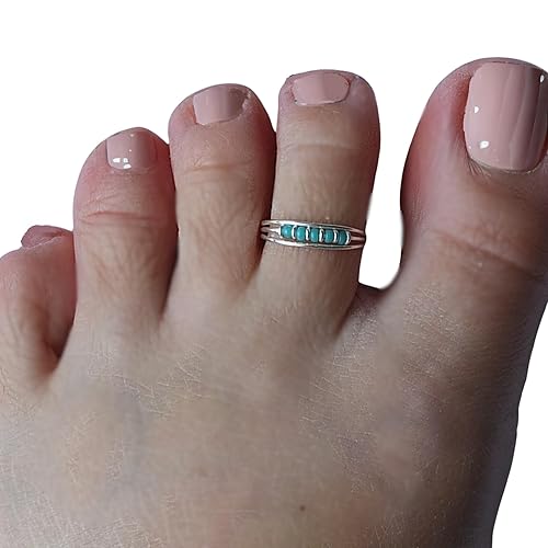 Miniatura 2 de 925 Sterling Silver Tiendaite Stone Toe RingKnuckle Ring - Small Adjustabl Dainty Open Ring  Handmade by MiYa Jewelry Creations (Tiendaite)