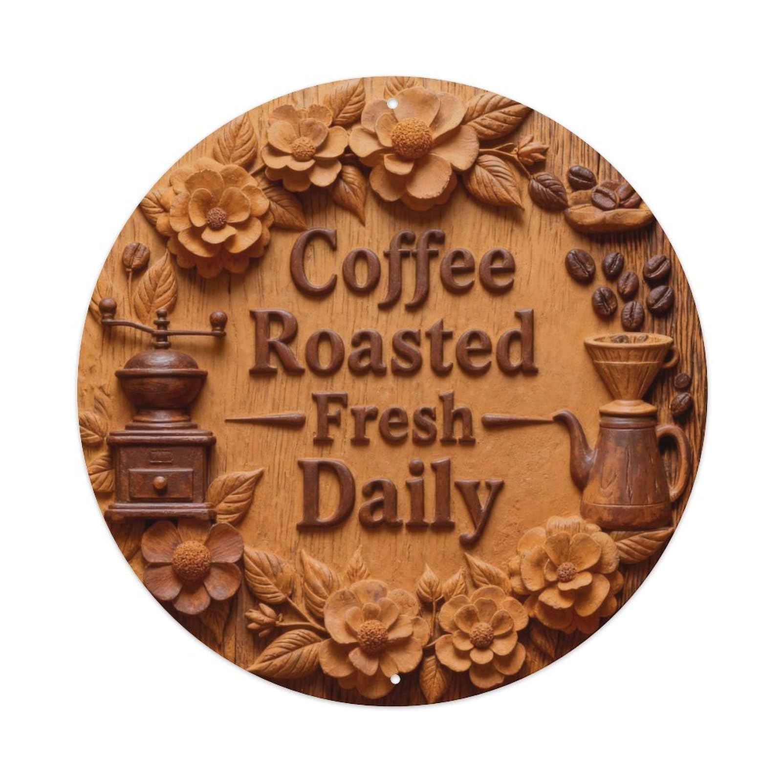 Coffee Roaster Fresh Daily Cafe Metal Tin Sign Plaque