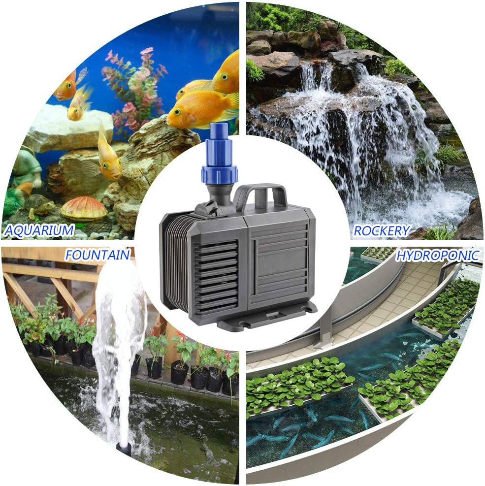 FREESEA Aquarium Submersible Fountain Pump: 40W 740GPH Ultra Quiet Water Pump for Pond | Fish Tank | Pool | Garden Waterfall | Sump | Hydroponic : Pet Supplies