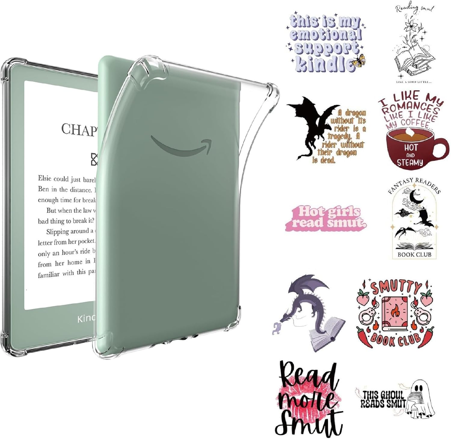 DaFong,Clear Case with 50 Stickers(Bookish Smutty) for 6.8″ eBook Readers Thin Slim Lightweight Scratch Proof Silicone Rubber TPU Cover (Transparent) DaFong,Clear Case with 50 Stickers(Bookish Smutty) for 6.8″ eBook Readers Thin Slim Lightweight Scratch Proof Silicone Rubber TPU Cover (Transparent)