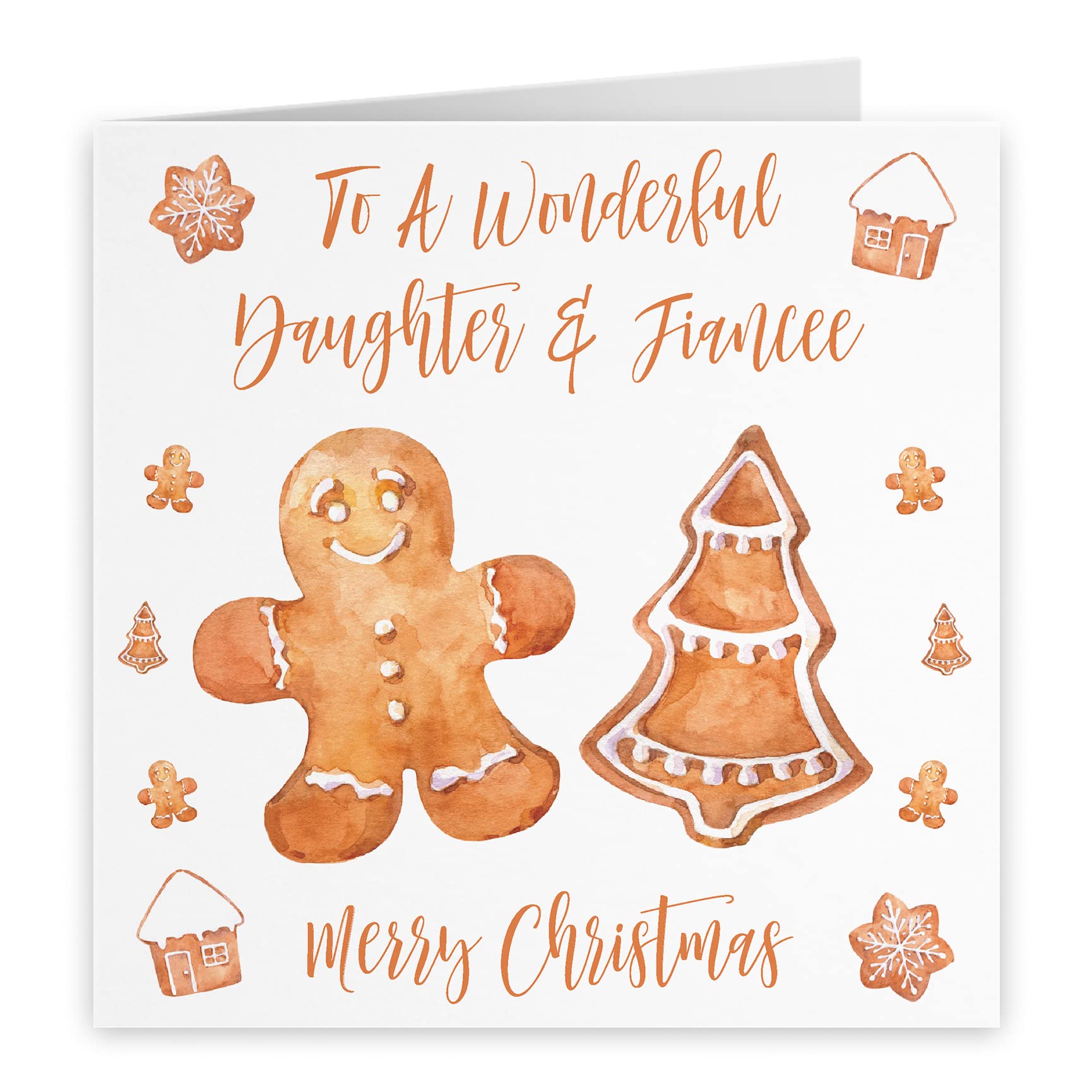 Hunts England - Daughter And Fiancee Christmas Card - To A Wonderful Daughter & Fiancee - Merry Christmas - Gingerbread Collection - Image 2