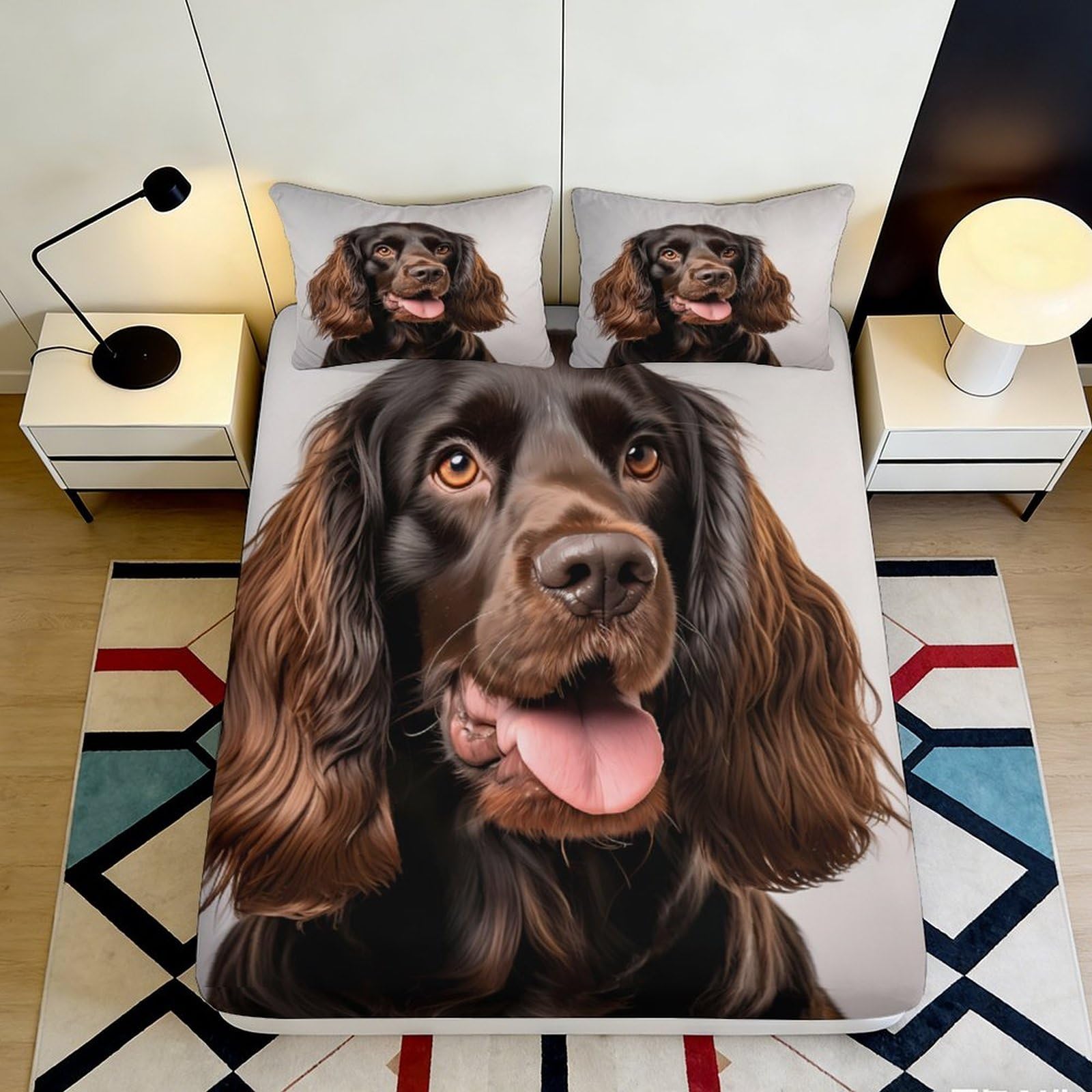 Jqzkxnhpbr Style-10 3D Printed Brown Dog Fitted Sheet Microfiber Soft Breathable Puppy Mattress Cover For Bedroom Guest Room Decor 90X200x25cm