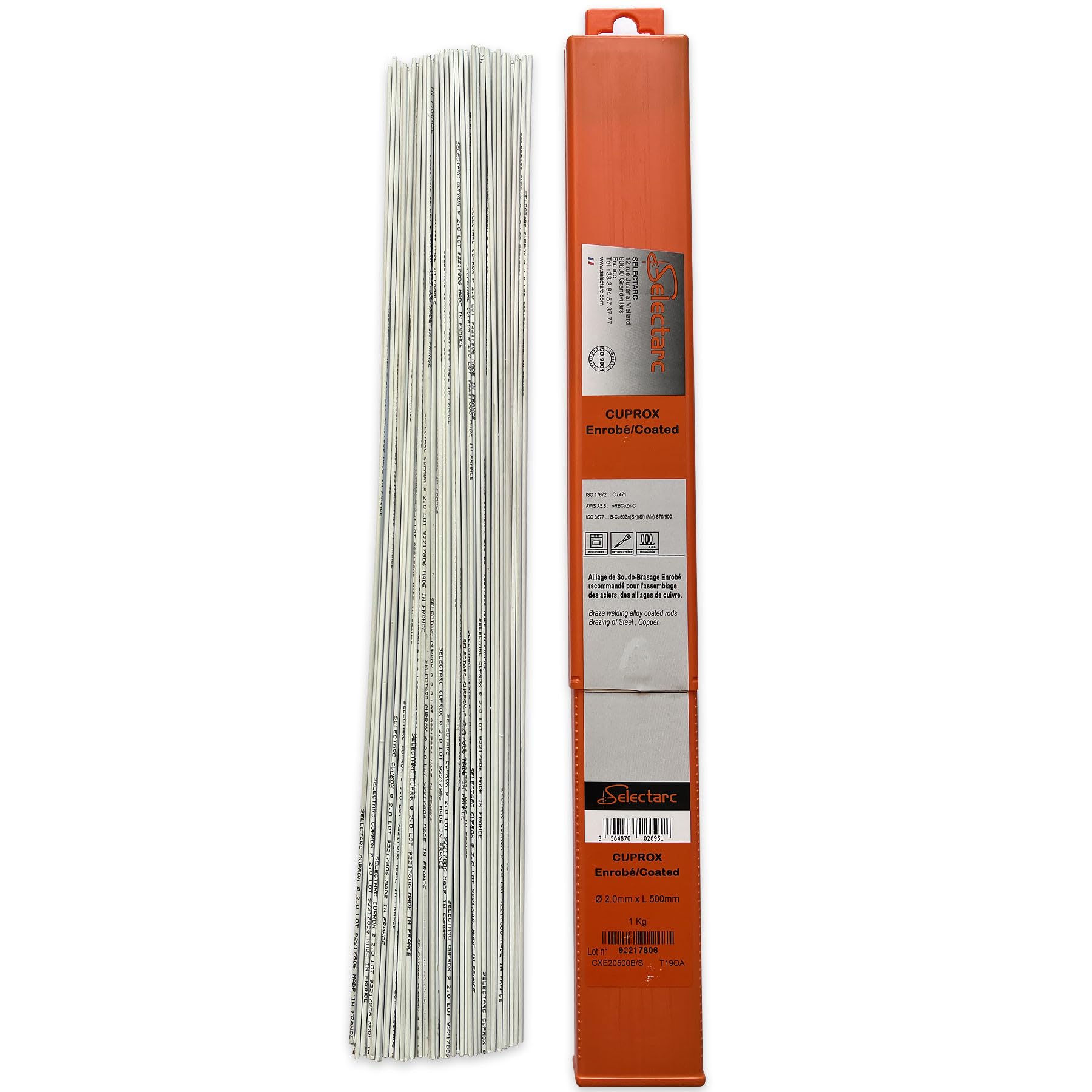 1 KG Baguettes De Brasage Laiton 2mm Enrobées - Soudobrasure Pour Acier, Cuivre, Bronze Et Fonte