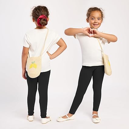 Leggings Lunghi Per Bambina Merry Style - Cotone Morbido, Vita Media, Design A Righe Diagonali