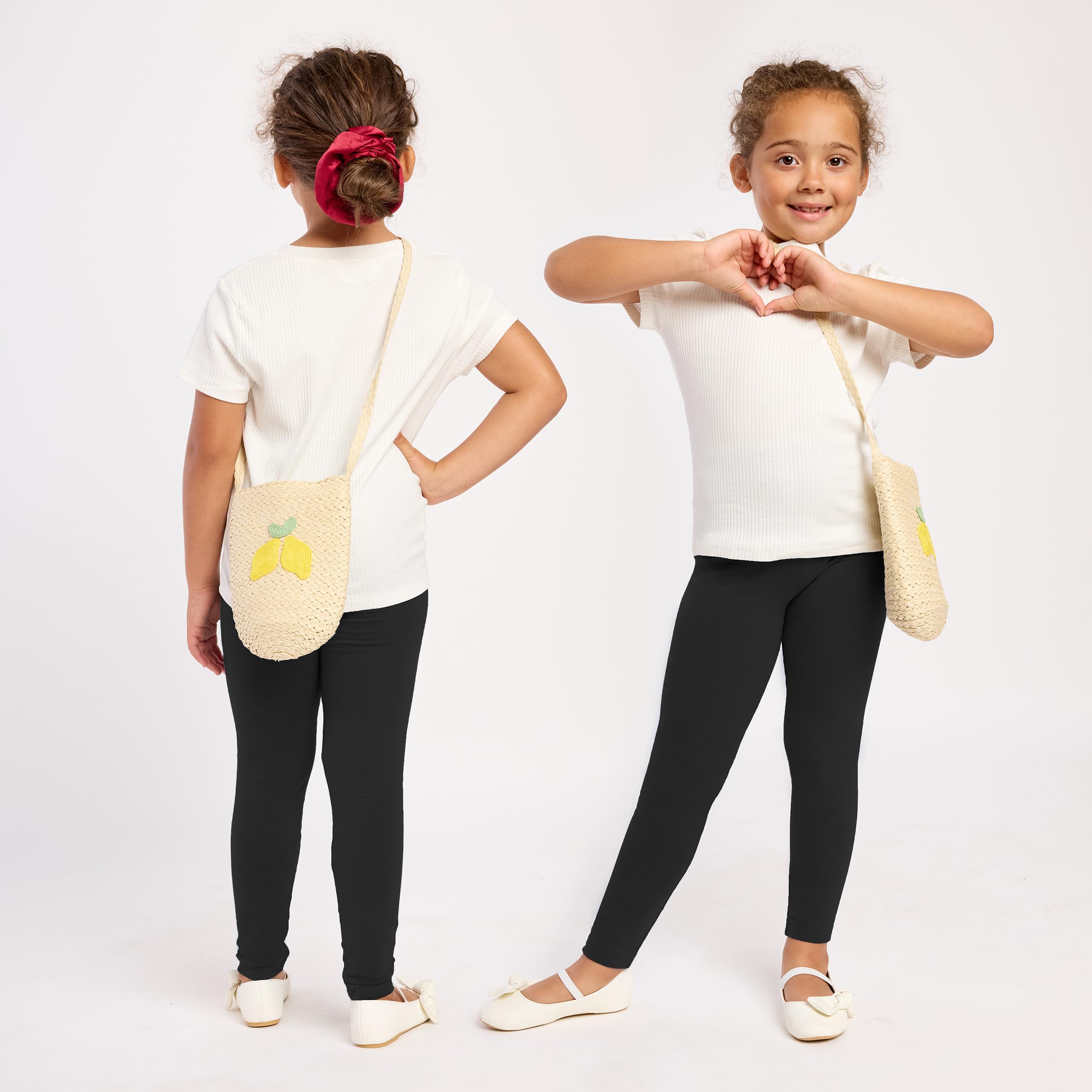 Merry Style 5 Pack Leggings Bambina e Ragazza Lunghi in Viscosa MS10-130 | Vita elastica, tessuto morbido e modello aderente alla caviglia per scuola, casa e tempo libero