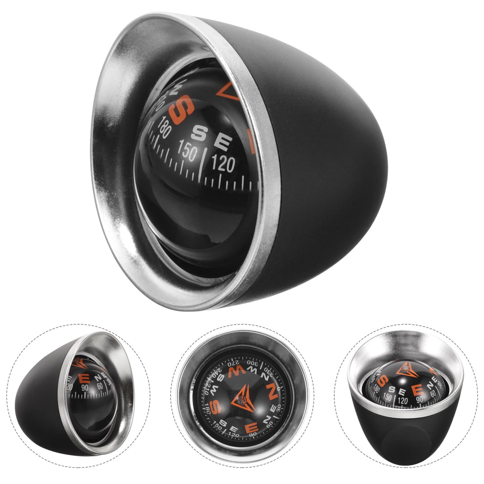 Car Compass Ball for Dashboard, ABS Acrylic Sphere Ornament for Truck Boat