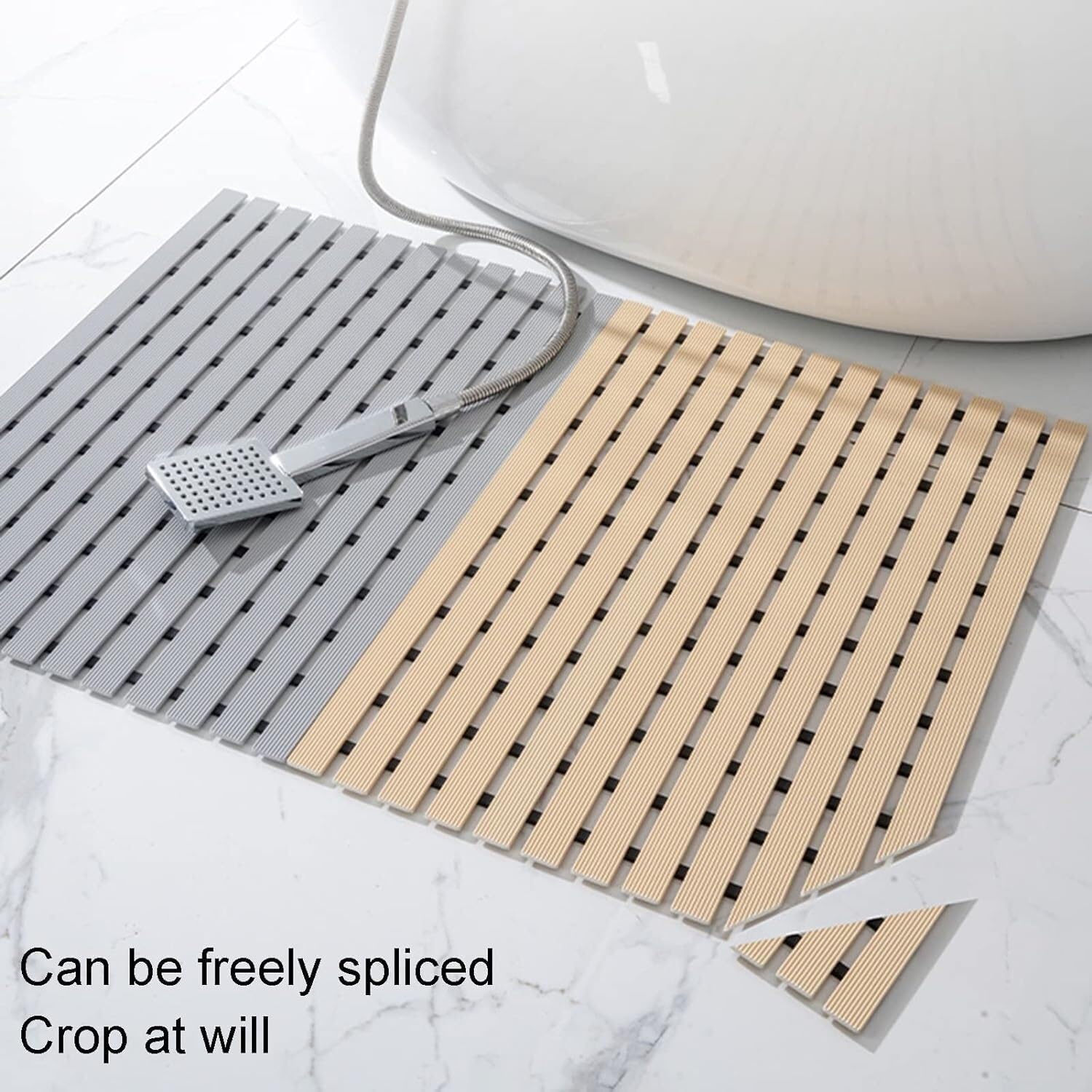 Alfombrilla de baño for Ducha Antideslizante, Almohadilla for pies, Tablero de Drenaje, Alfombrilla for Pedal de Ducha, Plegable y Rizado(Brown,2pcs)