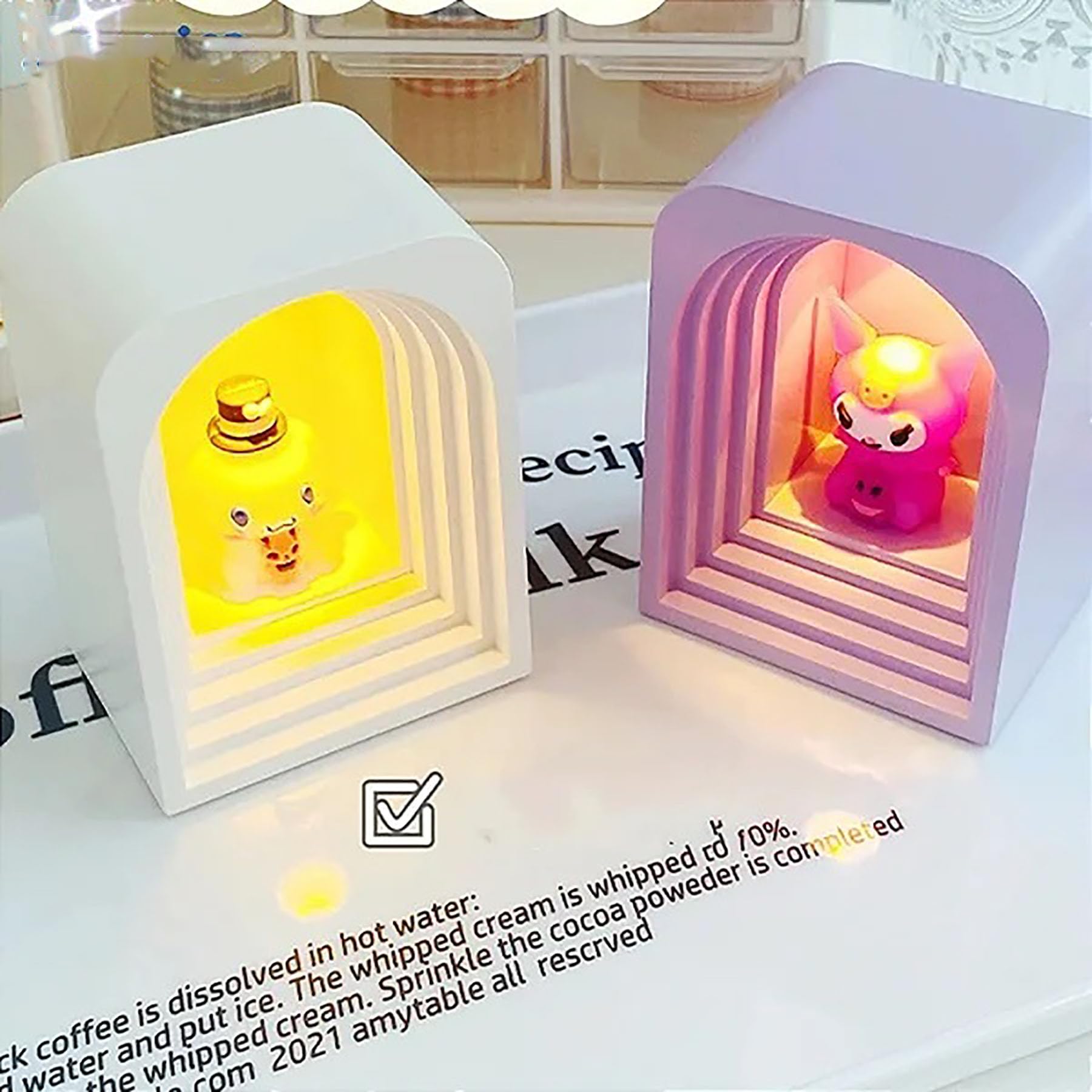 Delightful Decor Dome Lamp with cat (Kurumi) Shaped figuer Inside it Kids lamp Disk lamp Cute lamp 1
