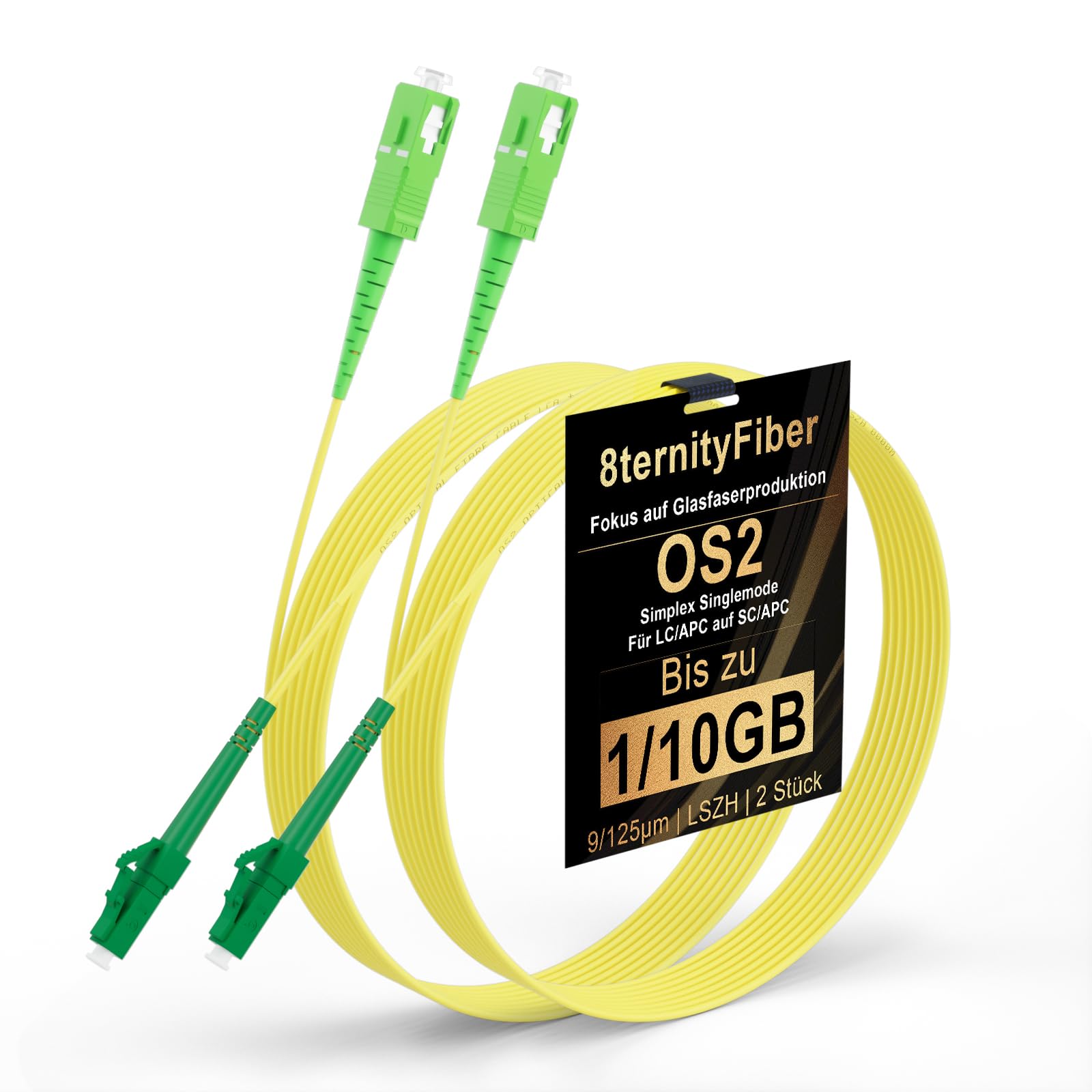 8ternityFiber OM3 LWL Glasfaser Kabel 3 m/10 ft, 10/40GB LC