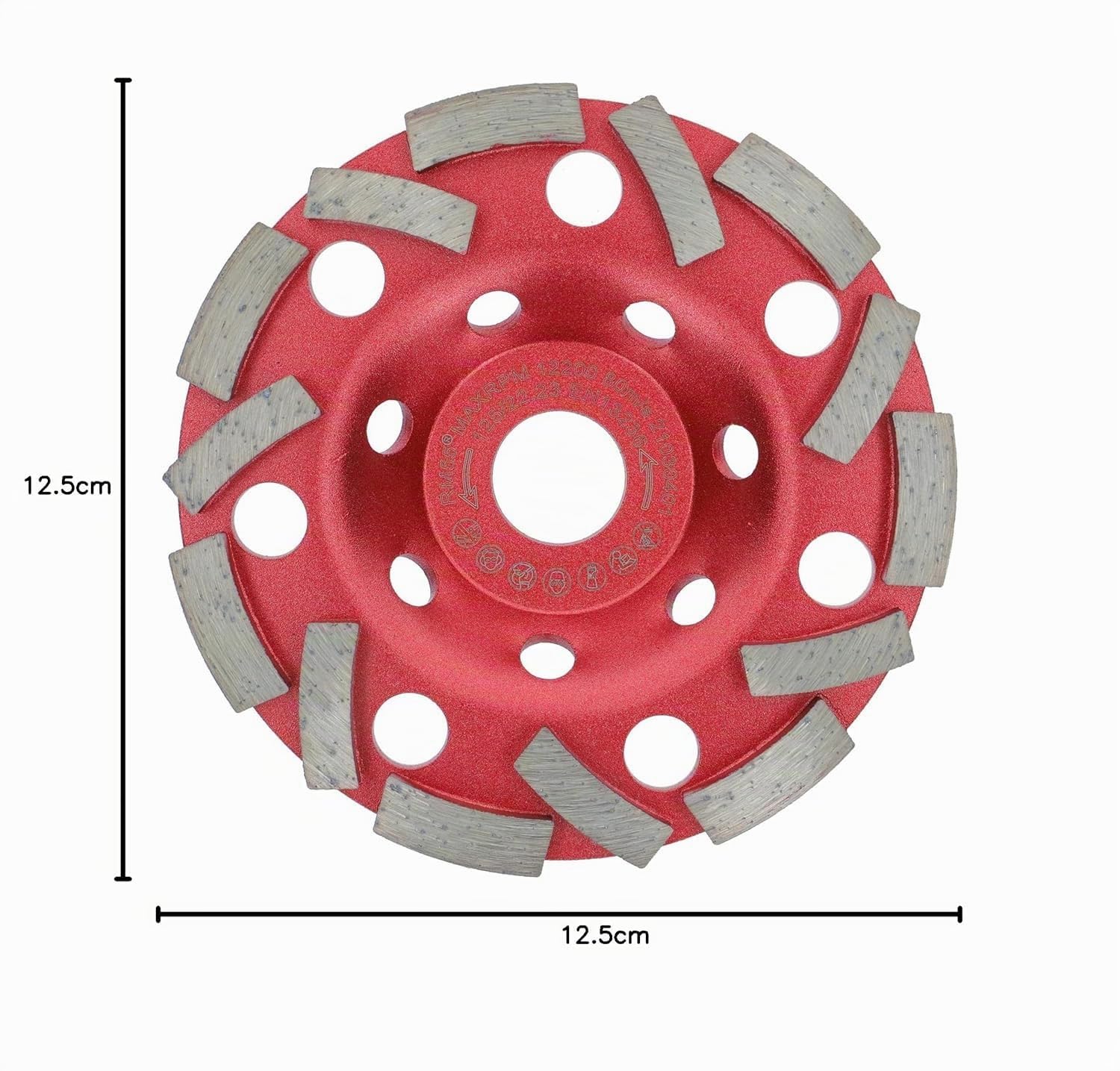 PRODIAMANT Extra Speed Meule boisseau diamant béton 125 mm x 22,23 mm - plateau de ponçage pour béton, colle à carrelage et maçonnerie, pour meuleuses d'angle