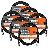 Vista 24 de Gearlux Cable DMX, 3 pines, macho a hembra, 25 pies - paquete de 2