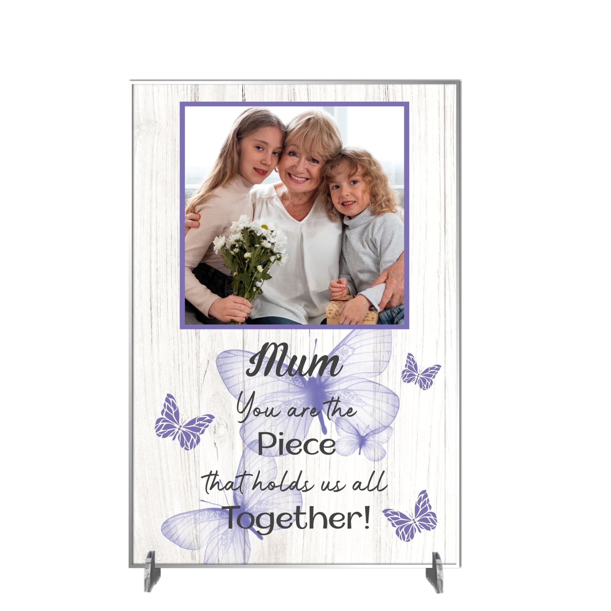 Mum - You Are the Piece That Holds Us All Together | Personalised Plaque and Custom Photo | Perfect Sentimental Gift for Mother’s Day or Birthday (Acrylic Indoor & Outdoor Use, A4 30cm x 21cm)