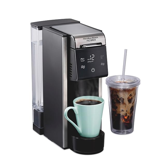 Hamilton Beach FlexBrew Advanced 4-in-1 Single Serve Hot Iced Coffee Maker with Removable 45 oz Water Reservoir Use