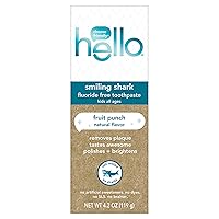 Vista 7 de hello Smiling Shark - Pasta de dientes sin flúor para niños, ponche de fruta natural, tubo de 4.2 onzas