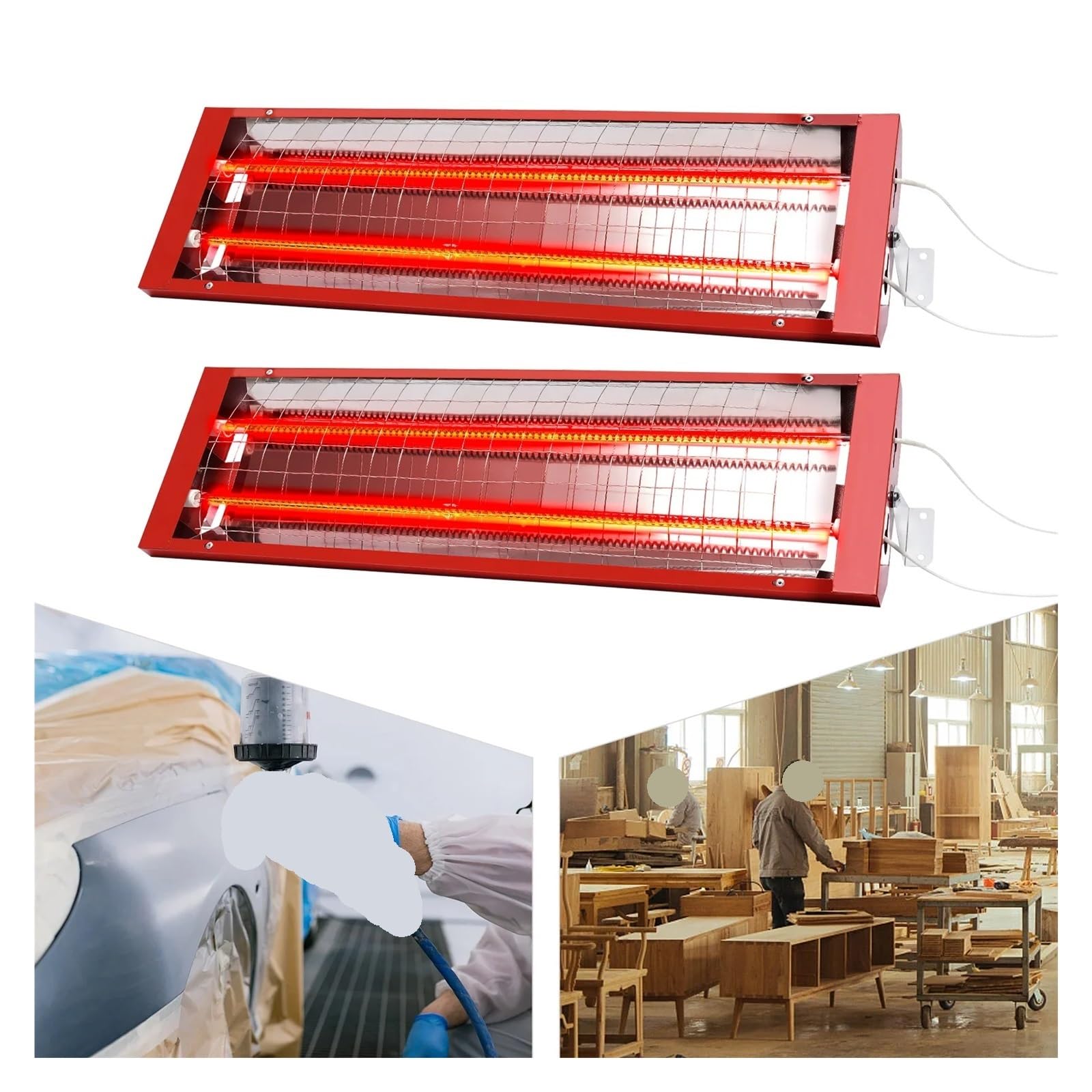 Lampa grzewcza do utwardzania lakieru na podczerwień do kabin lakierniczych w samochodach, ogrzewanie promieniowaniem dalekiej podczerwieni Naprawa farby