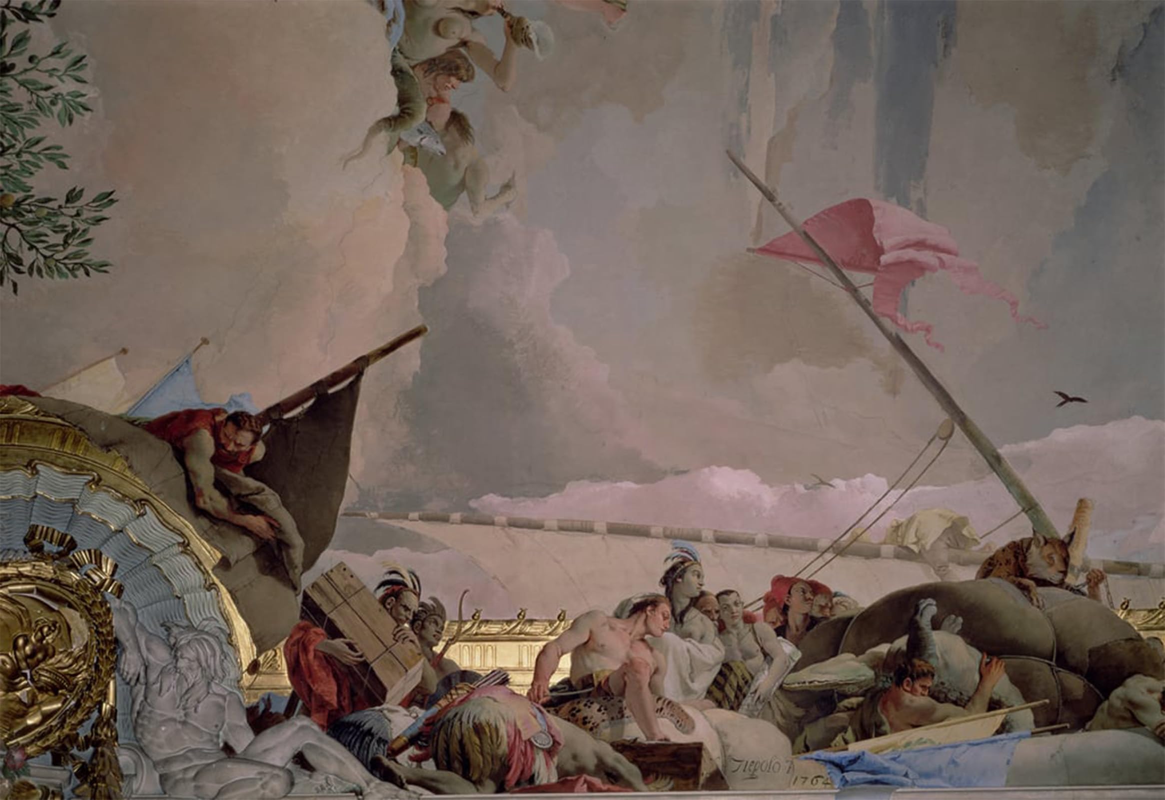 HRJUBWREE Retro Picture Art Painting Wall Poster America Detail From the Glory of Spain Ii by Battista Tiepolo Vintage Art Print for Home Decor 60x90cm